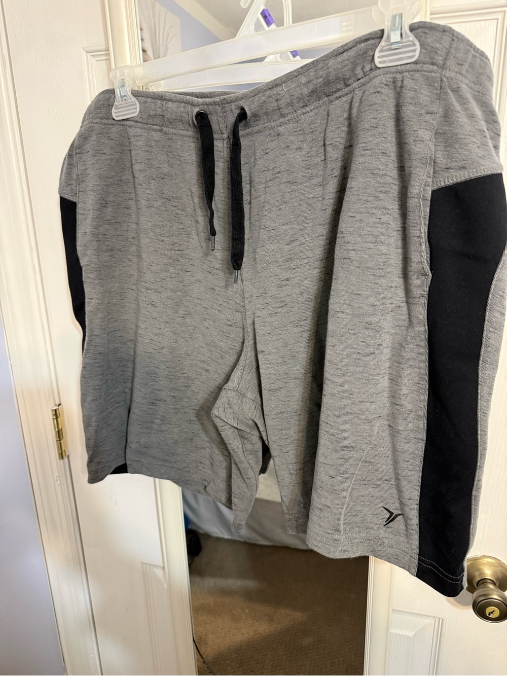 Old Navy Gray Athletic Drawstring Shorts with Black Side Panels